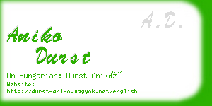 aniko durst business card